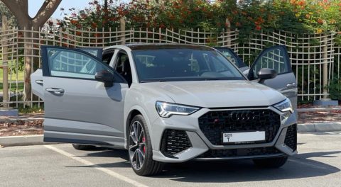 Rent a cheap affordable car economy car for hire in Dubai and Abu Dhabi from Volocar - Audi RSQ3 rental