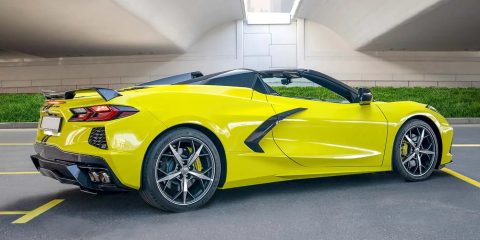 Chevy Chevrolet Corvette C8 for rent in Dubai. Corvette rental exotic supercar for hire dubai