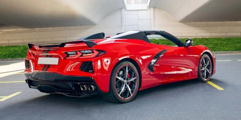Chevy Chevrolet Corvette C8 for rent in Dubai. Corvette rental exotic supercar for hire dubai
