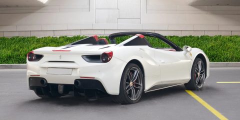 Ferrari 488 spyder convertible Rent a car Exotic rent a car in Dubai and Abu Dhabi from Volocar - dream supercar rental