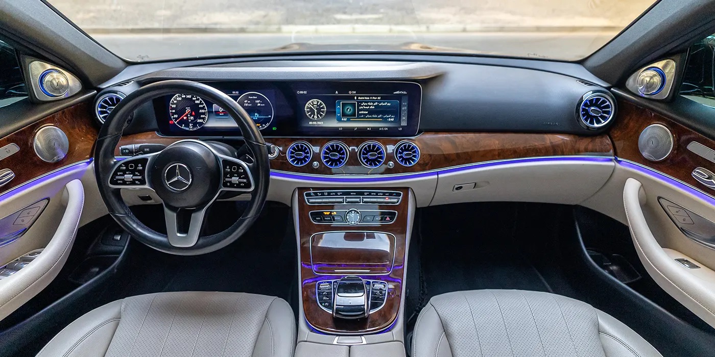 1690554451Mercedes-Benz-E300-Rental-Dark-BLue-3 Mercedes Car Rental Dubai and Abu Dhabi - rent a car Exotic cars for rent - Mercedes G Class - S Class - C Class - GLE Coupe GLE 63 S - S500 Brabus Rocket G800 - Cheap affordable luxury premium cars for rent DUbai from Volcoar