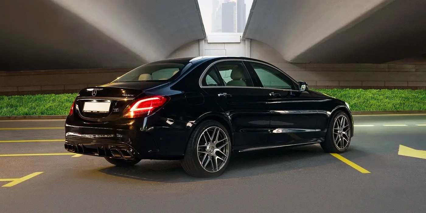 1690559774Mercedes-C300-Black-backside Mercedes Car Rental Dubai and Abu Dhabi - rent a car Exotic cars for rent - Mercedes G Class - S Class - C Class - GLE Coupe GLE 63 S - S500 Brabus Rocket G800 - Cheap affordable luxury premium cars for rent DUbai from Volcoar