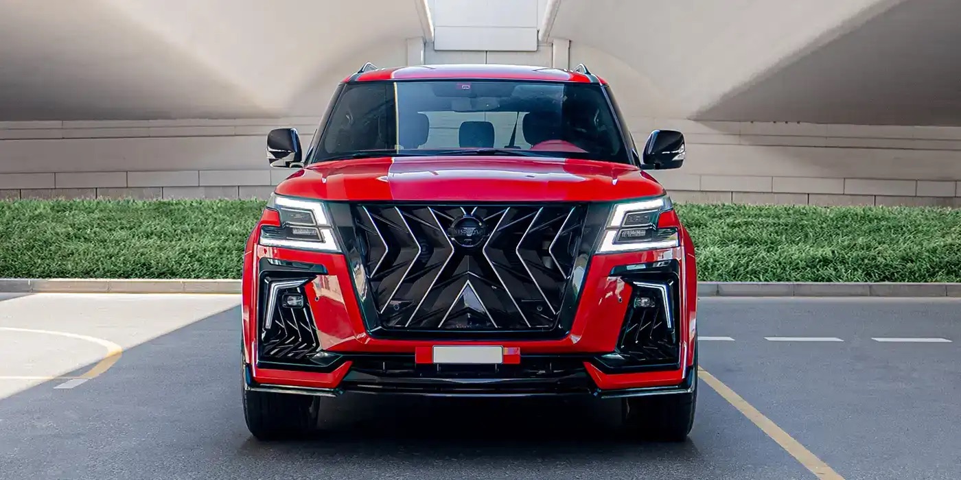 1690611743Nissan-Patrol-Red-Hawk-10 Nissan Patrol Nissmo KIT - Modified Nissan Patrol - Tiffany - Yellow - Red - Blue - Black -Grey -Family - SUV - car rental from Volocar