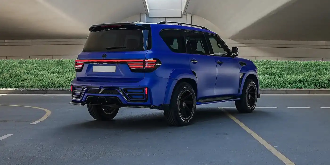 1690612475Nissan-Patrol-Blue-4 Nissan Patrol Nissmo KIT - Modified Nissan Patrol - Tiffany - Yellow - Red - Blue - Black -Grey -Family - SUV - car rental from Volocar