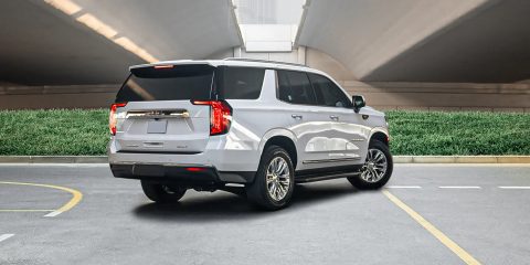 GMC Yukon Denali at4 for rent in Dubai, bold black SUV, powerful SUV, full comprehensive insurance, no deposit