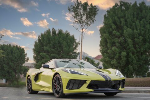 Chevy Chevrolet Corvette C8 for rent in Dubai. Corvette rental exotic supercar for hire dubai