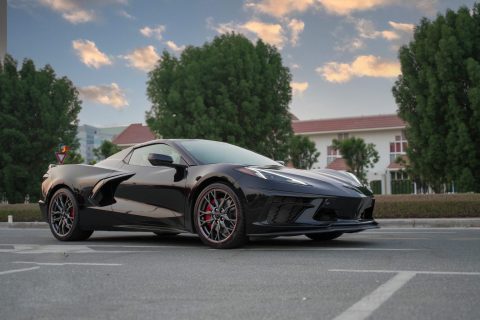 Chevy Chevrolet Corvette C8 for rent in Dubai. Corvette rental exotic supercar for hire dubai