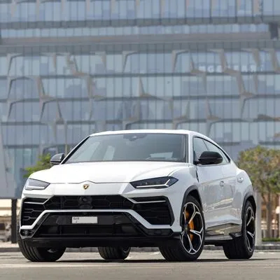 Lamborghini-urus-White-SQ Lamborghini Huracan Evo, Evo Spyder, Urus, Urus S, Urus Mansory, Urus Performante, Aventador, Aventador SV, Aventador SVJ, Huracan STO, and Lamborghini Tecnica luxury supercars available for rent in Dubai.