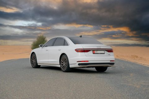 Rent a car Dubai, no deposit, full comprehensive insurance, extreme power Audi A8, luxury limousine, new cars,