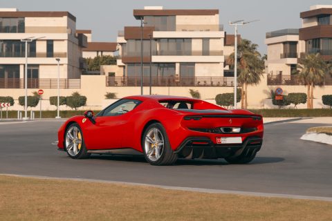 Ferrari 296 GTB for rent in Dubai, Best car rental company, no deposit, luxury, extreme sports car, convertible,