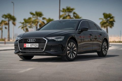 Audi A6 car rental in Dubai and Abu Dhabi - rent a car limousine midsize sedan