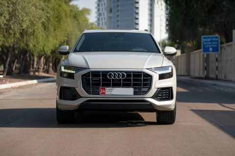 Audi Q8, Dubai car rental, SUV, Sports, Power, no deposit, cheap, discount,