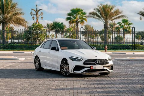Mercedes C200 rent a car in Dubai and Abu Dhabi with full insurance and no deposit